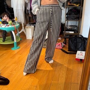 Zara Linen Striped Pants